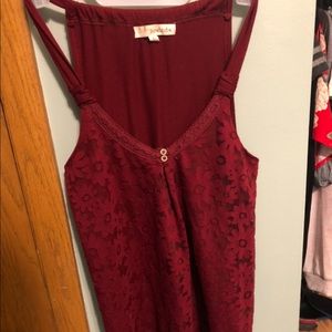 Maroon flower tank top